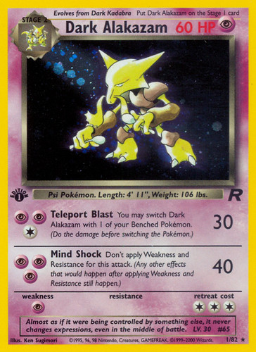 Dark alakazam rare team - alakazam,