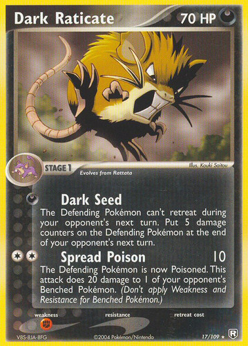 Dark raticate 109 rare - raticate, team