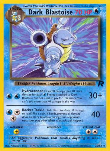 Dark blastoise 82 - blastoise, 20/82